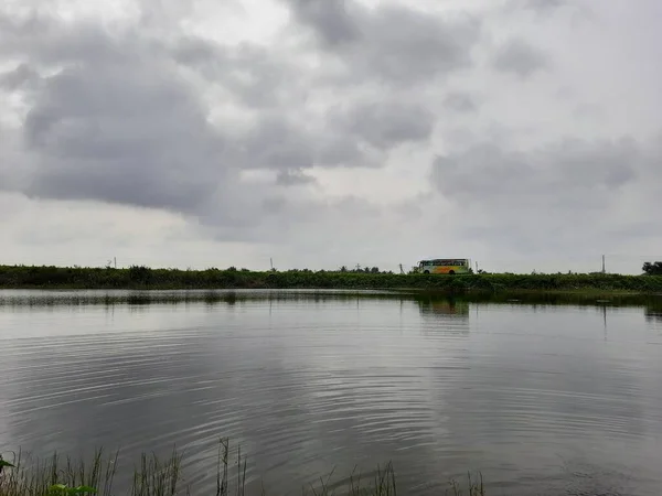 Channapatna Bevoor Kırsal Kesiminde Güzel Göl Göl Yakın Köyün Göl — Stok fotoğraf