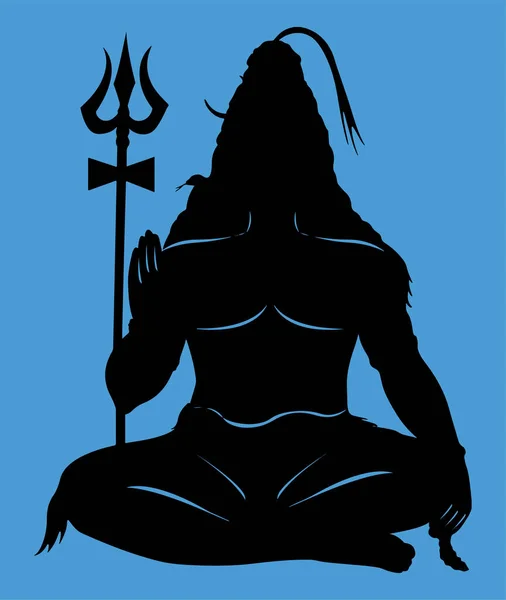 Disegno Schizzo Lord Shiva Suo Segno Simboli Delineano Illustrazione Modificabile — Vettoriale Stock
