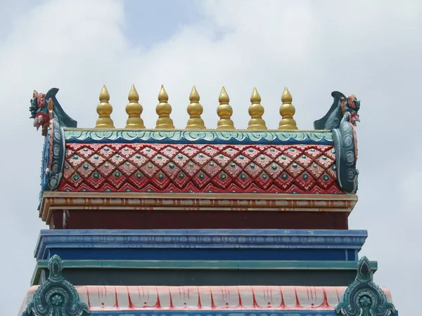 Channapatna Karnataka Índia Ago 2021 Encerramento Belo Arco Entrada Templo — Fotografia de Stock