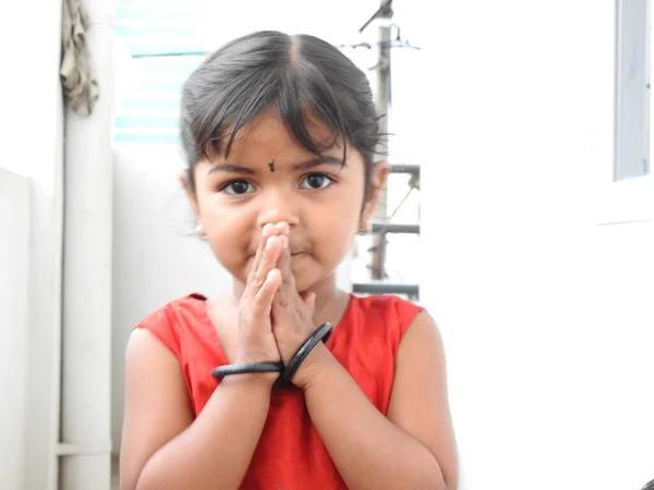 Бангалор Штат Карнатака Индия Мая 2021 Года Красивая Индийская Девочка — стоковое фото