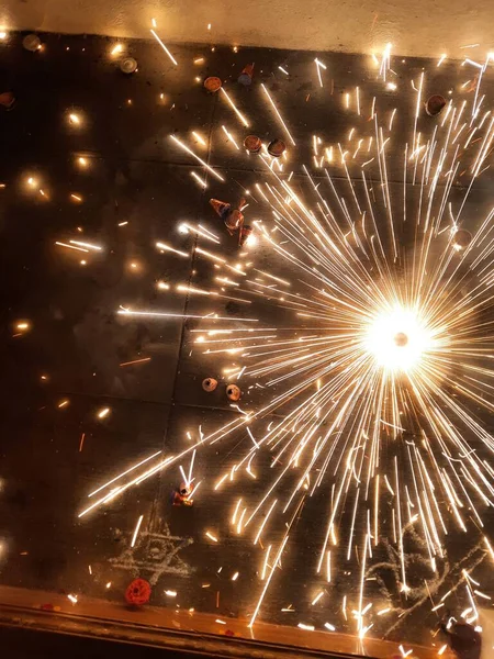 Primer Plano Hermoso Fondo Negro Galletas Diwali Celebración Casa — Foto de Stock