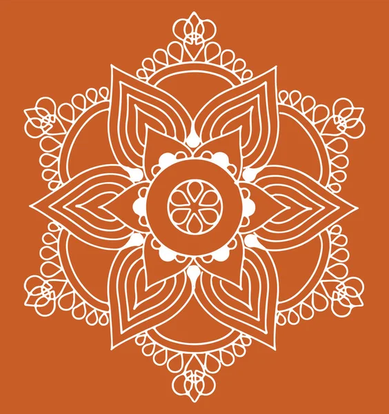 Dessin Croquis Mandala Rangoli Colorés Illustration Modifiable — Image vectorielle