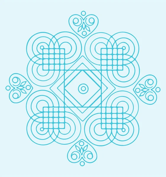 Dibujo Boceto Colorido Mandala Rangoli Esbozar Ilustración Editable — Vector de stock