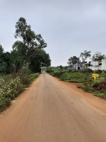 Bangalore Karnataka India Dec 2021 Closeup Beautiful Asphalt Sand Road — стокове фото