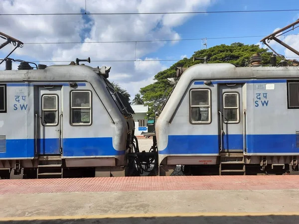 Mandya Karnataka Indie Leden 2022 Detailní Záběr Mandya Nádraží Vlak — Stock fotografie