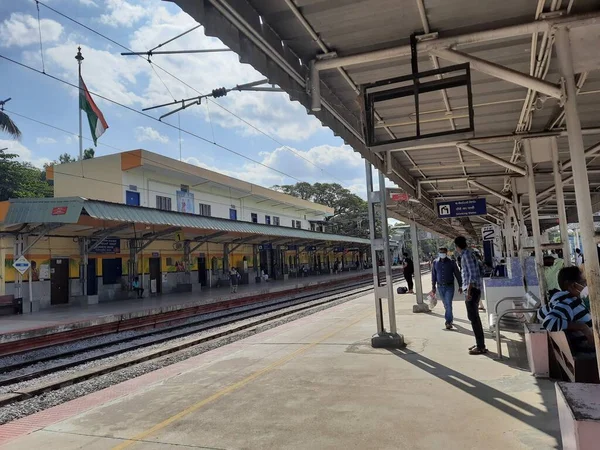 Mandya Karnataka India Jan 2022 Κλείσιμο Του Σιδηροδρομικού Σταθμού Mandya — Φωτογραφία Αρχείου