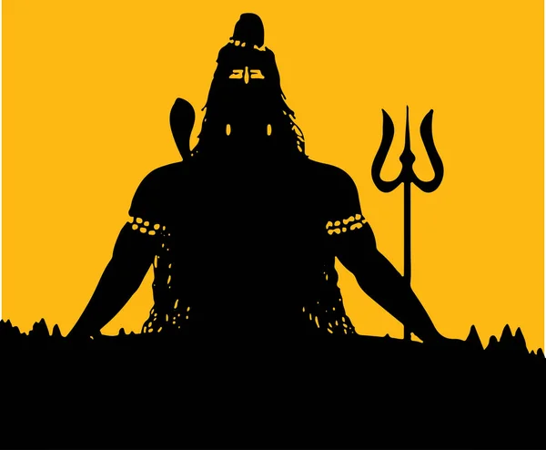 Desenho Esboço Deus Poderoso Hindu Destruidor Lord Shiva Esboço Ilustração —  Vetores de Stock