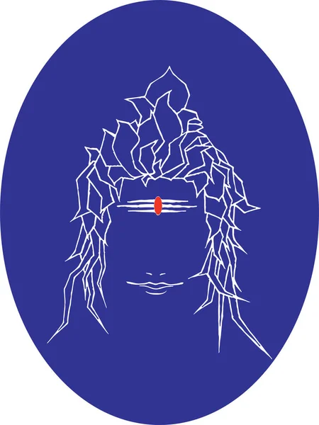 Tekening Tekening Van Hindoe Machtige God Vernietiger Lord Shiva Outline — Stockvector