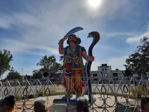 Mysore Karnataka Indien Februar 2022 Nahaufnahme Der Schönen Mahishasura Statue — Stockfoto