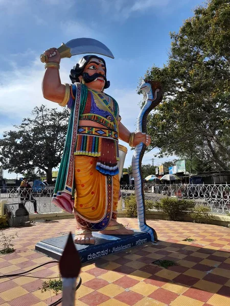 Mysore Karnataka India Feb 2022 Κλείσιμο Όμορφου Αγάλματος Της Εισόδου — Φωτογραφία Αρχείου