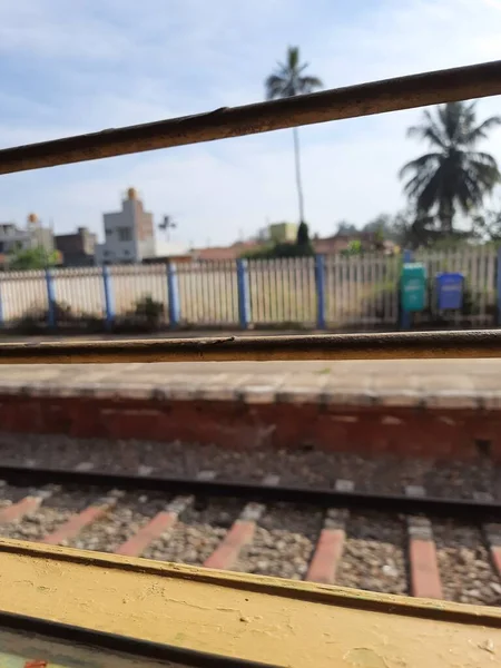 Mysore Karnataka Índia Fev 2022 Fecho Bela Estação Ferroviária Indiana — Fotografia de Stock