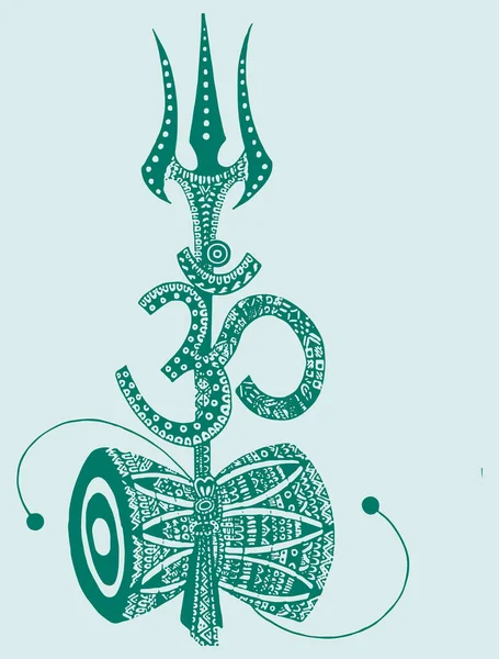 Hindu Güçlü Tanrının Çizimi Çizimi Yok Edici Lord Shiva Ana — Stok Vektör