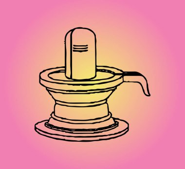 Hindu güçlü tanrının çizimi ya da çizimi ve yok edici Lord Shiva ana hatlarıyla düzenlenebilir illüstrasyon.