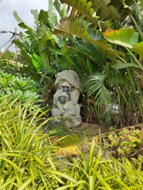 Bangalore, Karnataka, Hindistan-Aug 19, 2021: Begur 'daki güzel Bande Park veya Stone Park' a yakın çekim