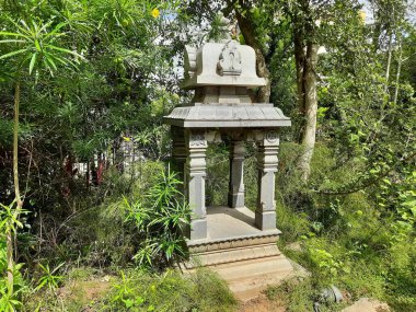 Bangalore, Karnataka, Hindistan-Aug 19, 2021: Begur 'daki güzel Bande Park veya Stone Park' a yakın çekim