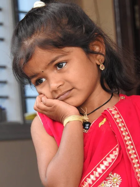 Bangalore Karnataka India Jan 2022 Closeup Beautiful Indian Girl Kid — Stock Photo, Image