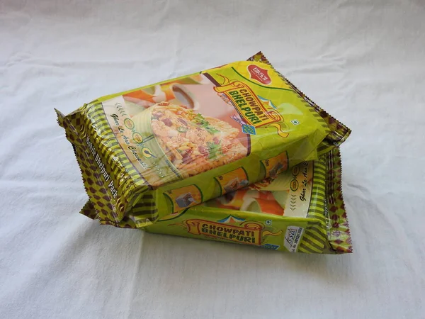 Bangalore Karnataka Indien Feb 2022 Närbild Bikaji Chowpati Bhelpuri Pack — Stockfoto