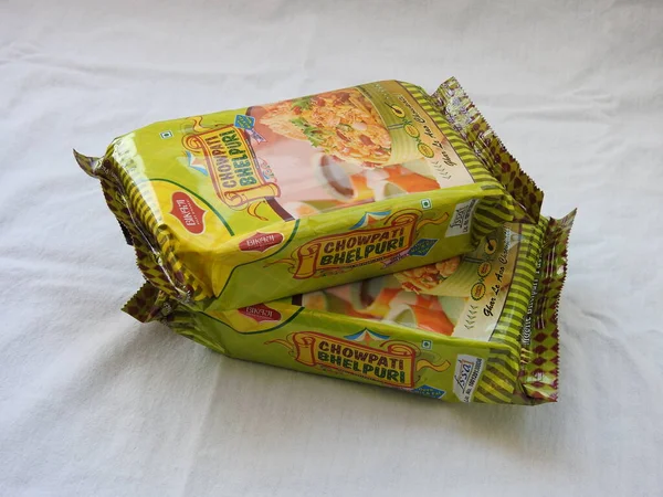 Bangalore Karnataka Índia Fev 2022 Closeup Bikaji Chowpati Bhelpuri Pack — Fotografia de Stock