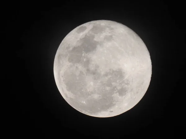 Nahaufnahme Von Real Natural Full Moon Sky Bei Nacht Bangalore — Stockfoto