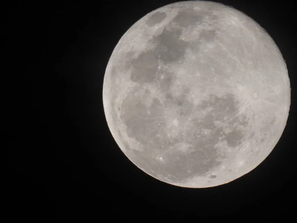 Closeup Real Natural Full Moon Sky Night Bangalore Karnataka India — Stok Foto