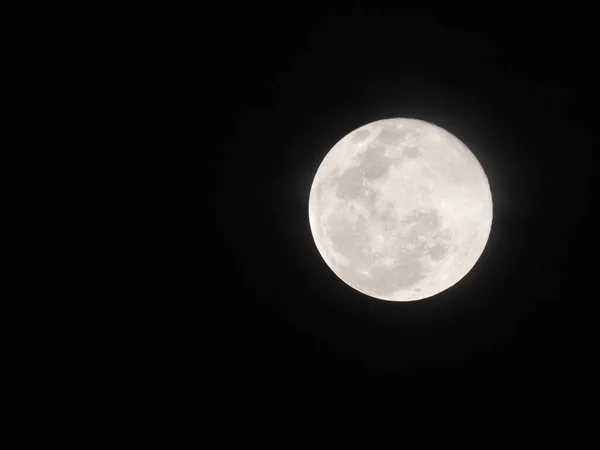 Primer Plano Luna Llena Real Natural Cielo Por Noche Bangalore —  Fotos de Stock