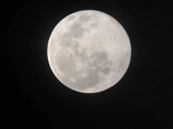 Nahaufnahme Von Real Natural Full Moon Sky Bei Nacht Bangalore — Stockfoto