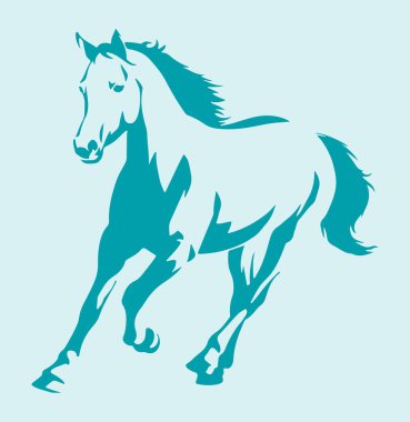 Koşan At ana hatlarının çizimi veya çizimi düzenlenebilir illüstrasyon