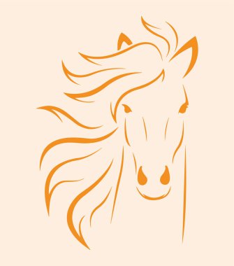 Koşan At ana hatlarının çizimi veya çizimi düzenlenebilir illüstrasyon