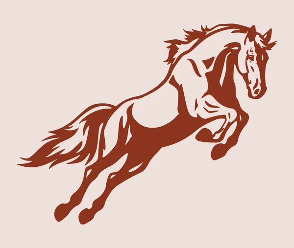 Drawing Sketch Running Horse Outline Editable Illustration — Stock Vector