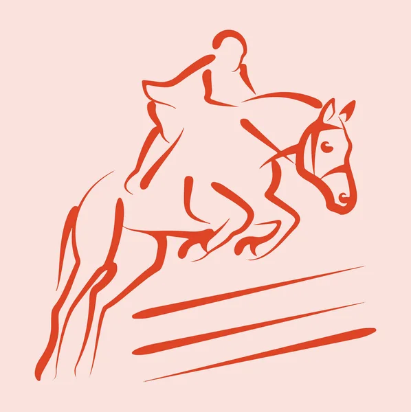 Tekening Schets Van Lopende Paardenschema Bewerkbare Illustratie — Stockvector