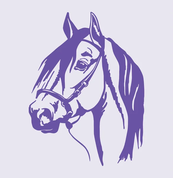 Drawing Sketch Running Horse Outline Editable Illustration — Stock Vector