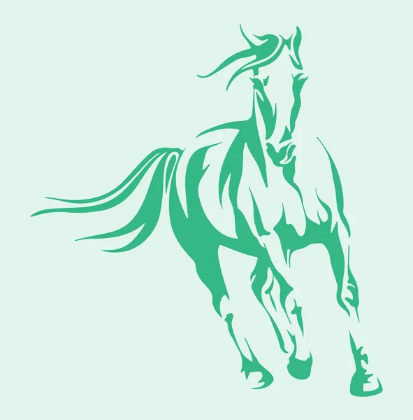 Drawing Sketch Running Horse Outline Editable Illustration — Stock Vector