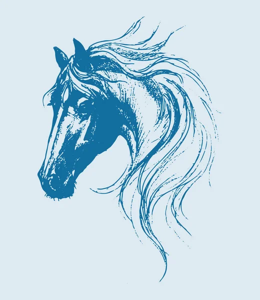 Kresba Nebo Náčrt Běžícího Obrysu Koně Upravitelná Ilustrace — Stockový vektor