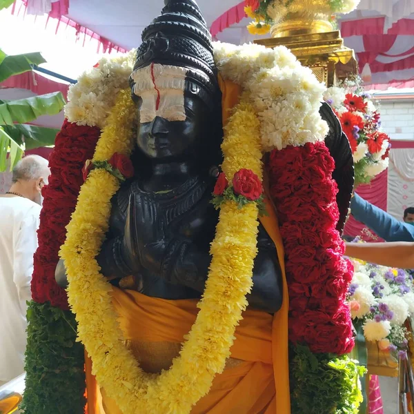 Bangalore Karnataka India Dec 2020 Closeup Beautiful Lord Venkateshwara Statue — стоковое фото