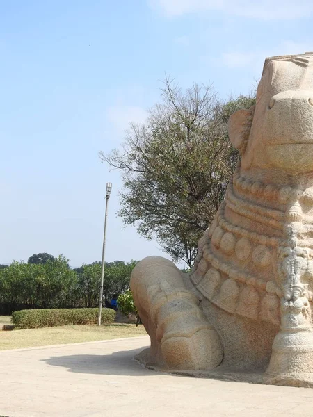 Primer Plano Del Hermoso Templo Hindú Veerabhadra Ubicado Lepakshi Estado — Foto de Stock