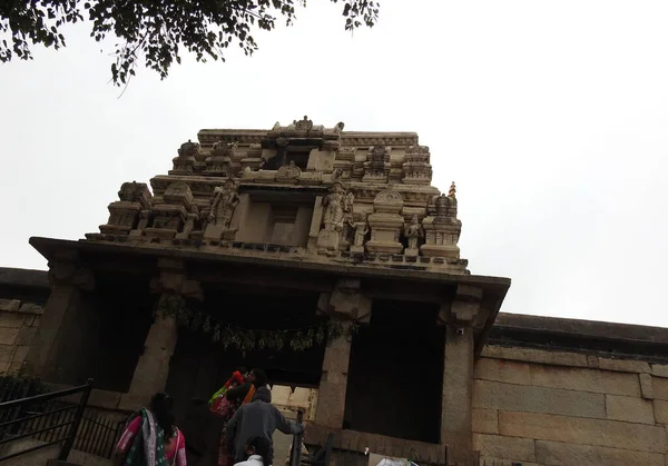 Gros Plan Magnifique Temple Hindou Veerabhadra Situé Lepakshi Dans État — Photo
