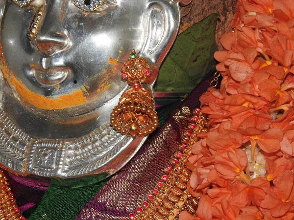 Bangalore Karnataka India July 2020 Beautiful Puja Decoration Goddess Vara — Stok fotoğraf