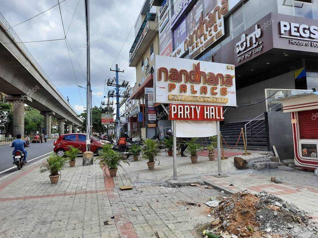 Bangalore, Karnataka, IndiaJune 09, 2021 Closeup of Nandhana Palace