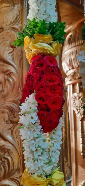 Bangalore Karnataka India Oct 2020 Closeup Marriage Hall Decorated Colorful — Stock Photo, Image