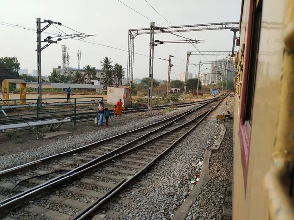 Bangalore Karnataka India April 2021 Closeup Yeshwanthpur Railway Junction Platform — Stock Photo, Image