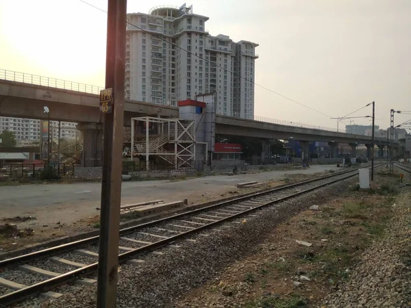 Bangalore Karnataka India April 2021 Closeup Yeshwanthpur Railway Junction Platform — Stock fotografie