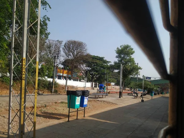 Ramanagara Karnataka Índia Abril 2021 Encerramento Belo Marco Edifício Estação — Fotografia de Stock