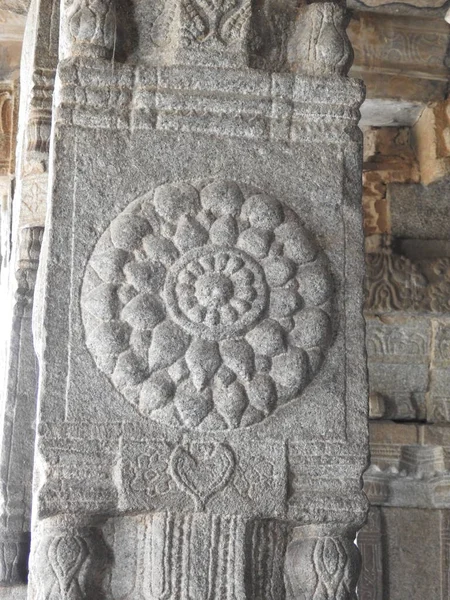 Beautiful Stone Pillars God Goddess Carving Veerabhadra Hindu Temple Located — Stock Photo, Image