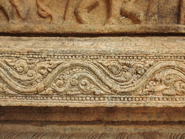 Beautiful Stone Pillars God Goddess Carving Veerabhadra Hindu Temple Located — Stock Photo, Image