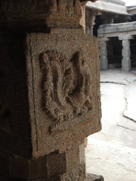 Belos Pilares Pedra Com Deus Deusa Esculpir Templo Hindu Veerabhadra — Fotografia de Stock