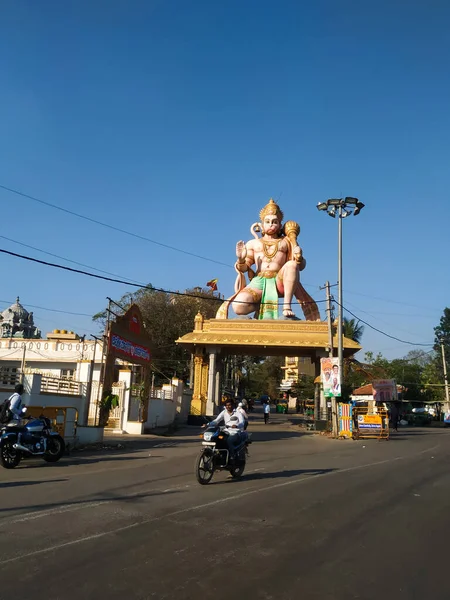 Ramanagara Karnataka India 2021 Március Hanumán Statútum Közelsége Ramadevara Betta — Stock Fotó