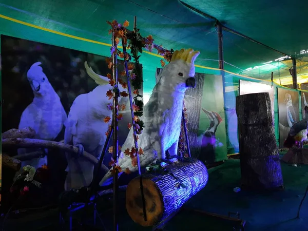 Bangalore Karnataka Indien 2022 Großaufnahme Wunderschöner Robotervögel Und Eines Riesenrad — Stockfoto