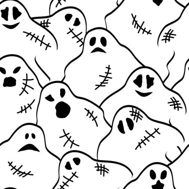 Beyaz hayaletler, kusursuz vektör deseni