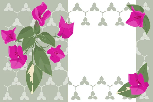 Весільна Листівка Квіткою Орнаментом Бугенвіля — стоковий вектор