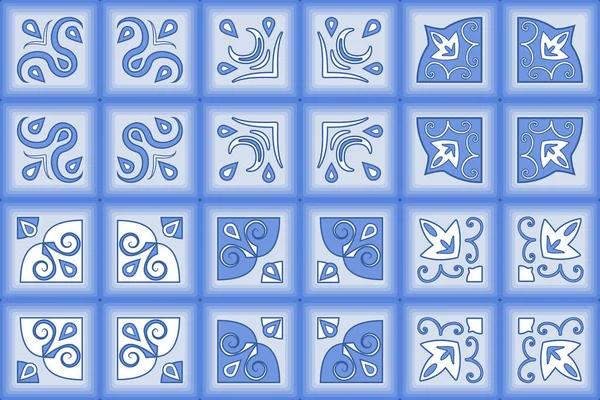 Біло Блакитна Абстрактна Плитка Візерунка — стоковий вектор